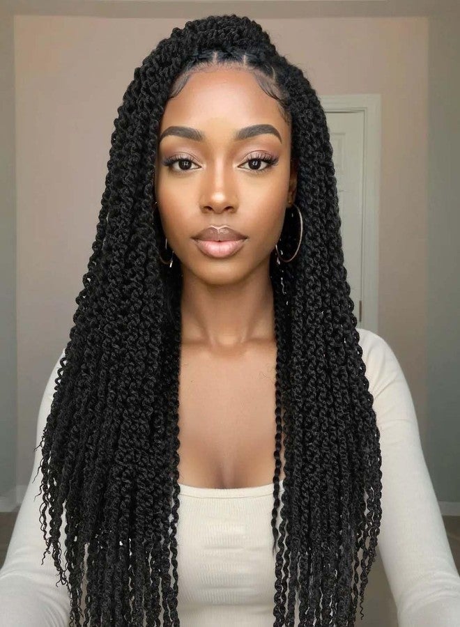 WIGER Full Double Lace Braided Wigs Two Twist Braid Curly Wig Black Spiral Coiled Braid Wigs Pre Plucked with Baby Hair Senegalese Braided Wig for Black Women - Image 1